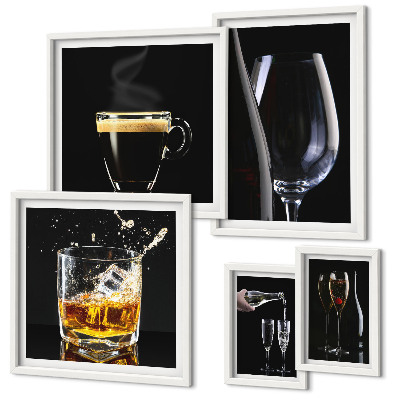 Conjunto de cuadros decorativos Cócteles y bebidas al estilo bar