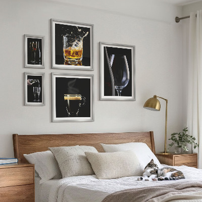 Conjunto de cuadros decorativos Cócteles y bebidas al estilo bar