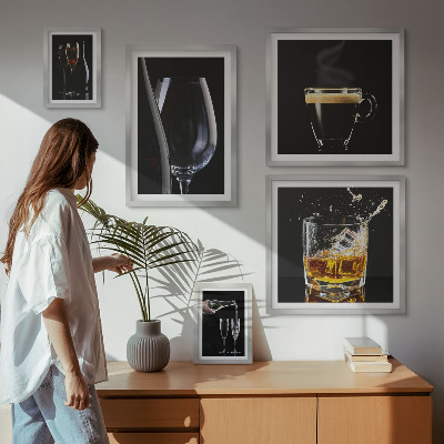 Conjunto de cuadros decorativos Cócteles y bebidas al estilo bar