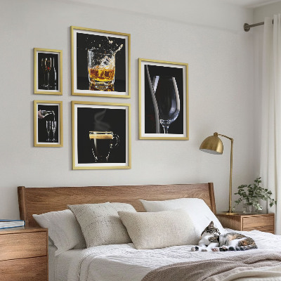 Conjunto de cuadros decorativos Cócteles y bebidas al estilo bar