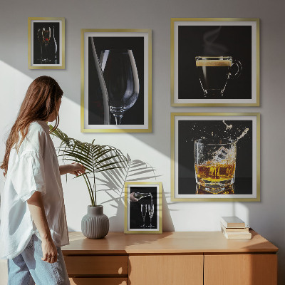 Conjunto de cuadros decorativos Cócteles y bebidas al estilo bar