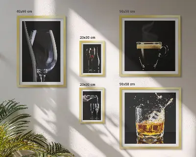 Conjunto de cuadros decorativos diseño de cócteles y bebidas estilo bar