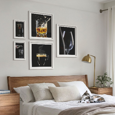 Conjunto de cuadros decorativos Cócteles y bebidas al estilo bar