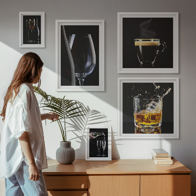 Conjunto de cuadros decorativos Cócteles y bebidas al estilo bar