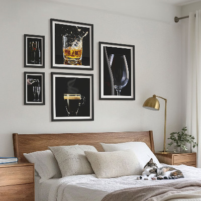 Conjunto de cuadros decorativos Cócteles y bebidas al estilo bar