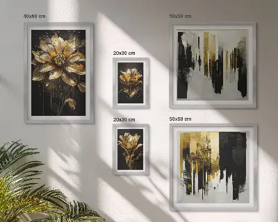 Conjunto de cuadros decorativos con motivos florales de estilo elegante y moderno