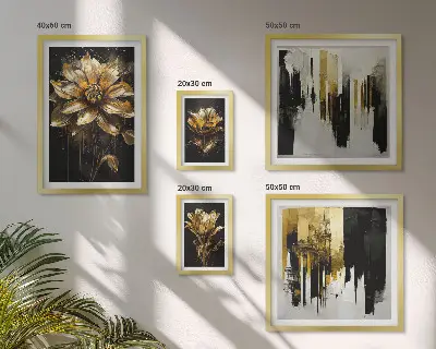 Conjunto de cuadros decorativos con motivos florales de estilo elegante y moderno
