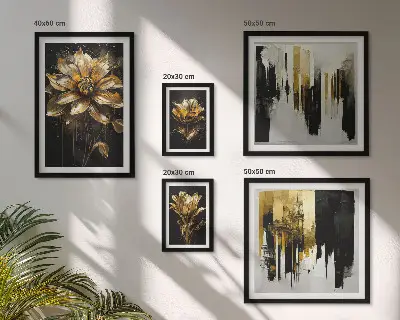 Conjunto de cuadros decorativos con motivos florales de estilo elegante y moderno