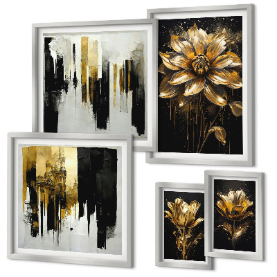 Conjunto de cuadros decorativos Motivos florales, elegancia, modernidad.