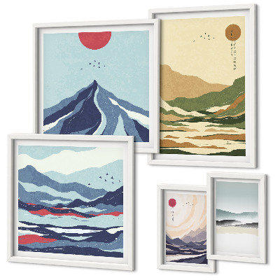 Conjunto de cuadros decorativos Paisajes de montaña y naturaleza