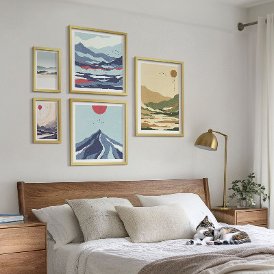 Conjunto de cuadros decorativos Paisajes de montaña y naturaleza