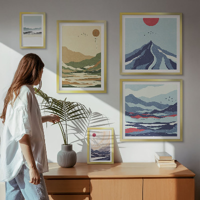 Conjunto de cuadros decorativos Paisajes de montaña y naturaleza