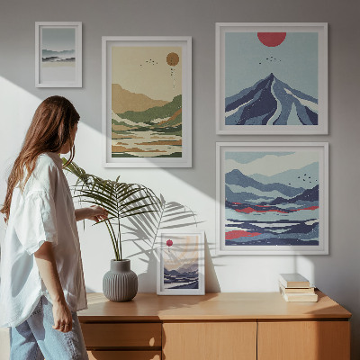 Conjunto de cuadros decorativos Paisajes de montaña y naturaleza