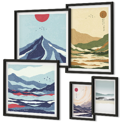 Conjunto de cuadros decorativos Paisajes de montaña y naturaleza