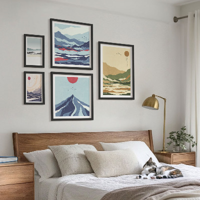 Conjunto de cuadros decorativos Paisajes de montaña y naturaleza