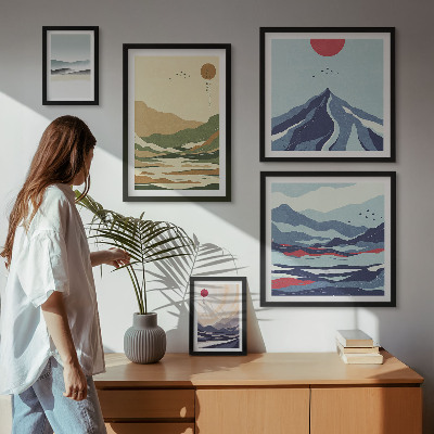 Conjunto de cuadros decorativos Paisajes de montaña y naturaleza