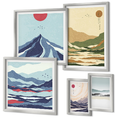 Conjunto de cuadros decorativos Paisajes de montaña y naturaleza