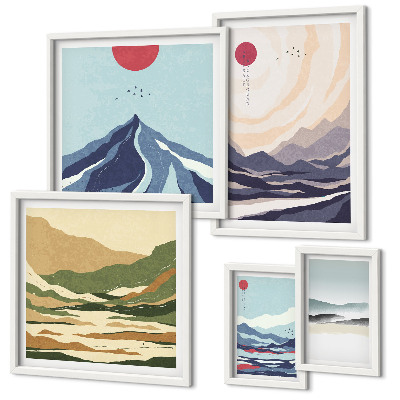 Pared galería de arte Paisajes montañosos abstractos