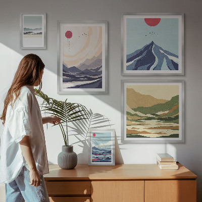 Pared galería de arte Paisajes montañosos abstractos