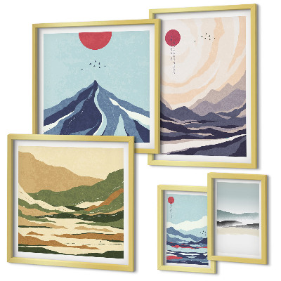 Pared galería de arte Paisajes montañosos abstractos