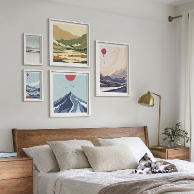Pared galería de arte Paisajes montañosos abstractos