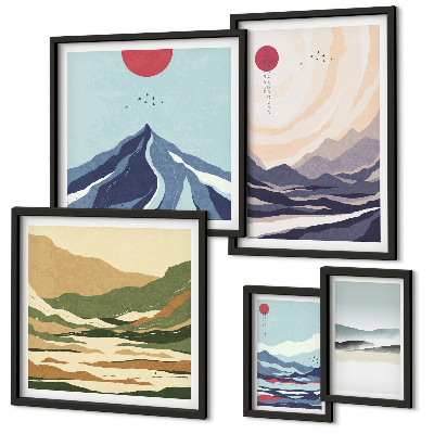 Pared galería de arte Paisajes montañosos abstractos