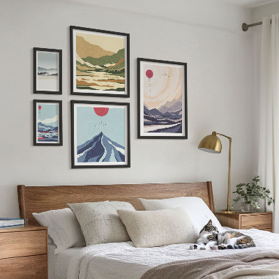Pared galería de arte Paisajes montañosos abstractos