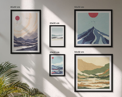 Pared galería de arte Paisajes montañosos abstractos