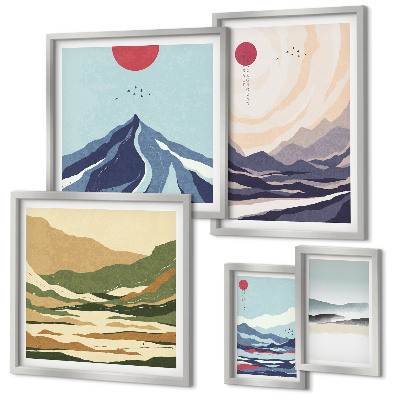 Pared galería de arte Paisajes montañosos abstractos