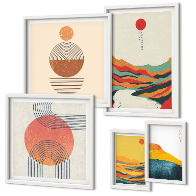 Conjunto de cuadros decorativos Paisajes geométricos abstractos