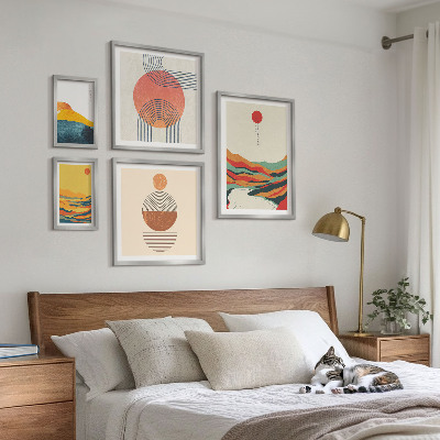 Conjunto de cuadros decorativos Paisajes geométricos abstractos