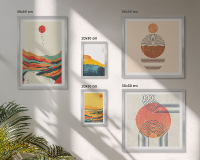 Conjunto de cuadros decorativos Paisajes geométricos abstractos