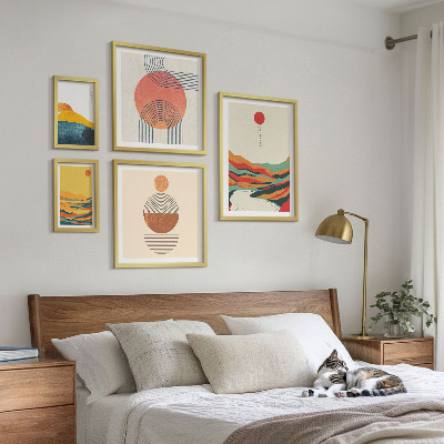 Conjunto de cuadros decorativos Paisajes geométricos abstractos