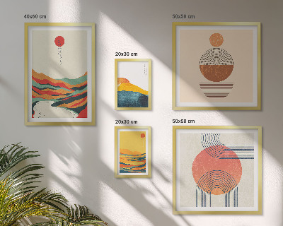Conjunto de cuadros decorativos Paisajes geométricos abstractos