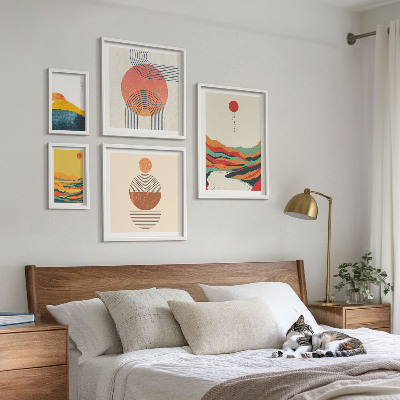 Conjunto de cuadros decorativos Paisajes geométricos abstractos