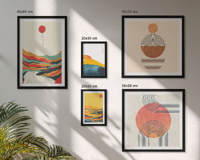 Conjunto de cuadros decorativos Paisajes geométricos abstractos