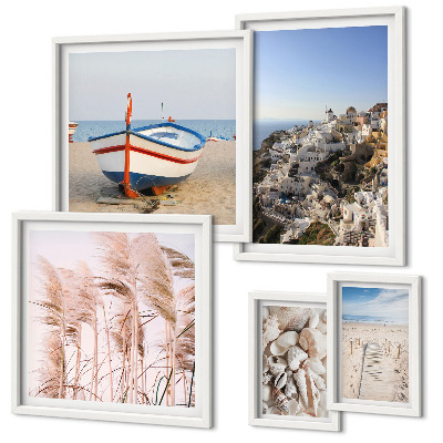Pared galería de arte Paisajes, playas, edificios blancos