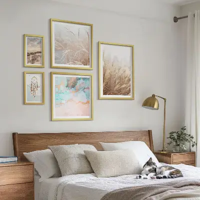 Conjunto de cuadros decorativos con paisajes etnográficos de estilo bohemio natural