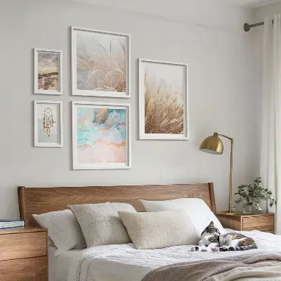 Conjunto de cuadros decorativos con paisajes etnográficos de estilo bohemio natural