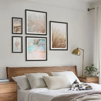 Conjunto de cuadros decorativos con paisajes etnográficos de estilo bohemio natural