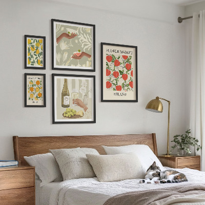 Pared galería de arte Feria de flores y frutas de época