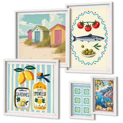 Conjunto de cuadros decorativos Sabores de la cocina mediterránea