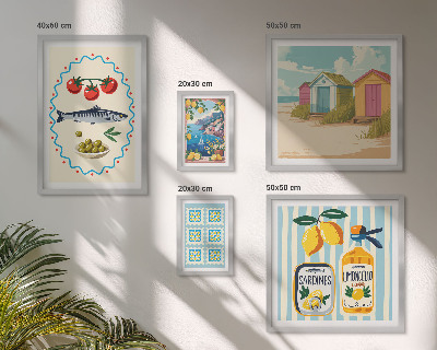 Conjunto de cuadros decorativos Sabores de la cocina mediterránea