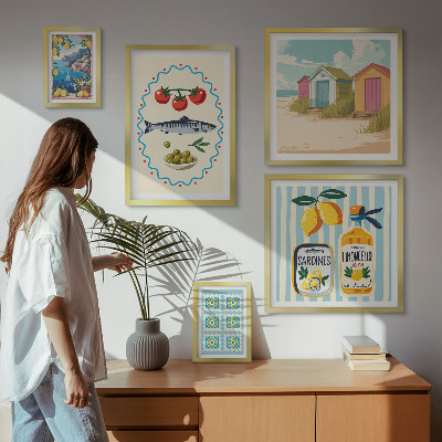 Conjunto de cuadros decorativos Sabores de la cocina mediterránea
