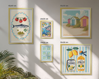 Conjunto de cuadros decorativos Sabores de la cocina mediterránea
