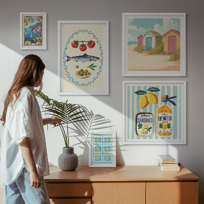 Conjunto de cuadros decorativos Sabores de la cocina mediterránea
