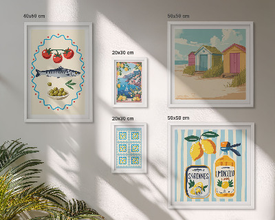Conjunto de cuadros decorativos Sabores de la cocina mediterránea