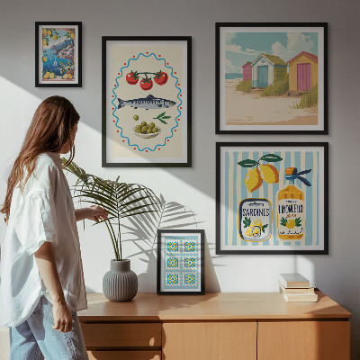 Conjunto de cuadros decorativos Sabores de la cocina mediterránea