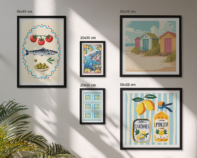 Conjunto de cuadros decorativos Sabores de la cocina mediterránea
