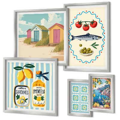 Conjunto de cuadros decorativos Sabores de la cocina mediterránea